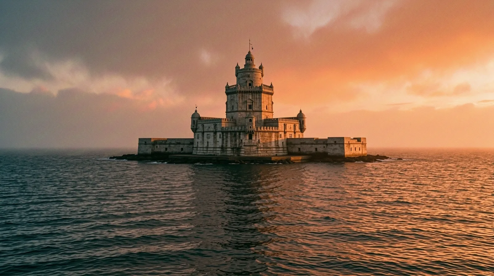 Paisaje de A Coruña al amanecer